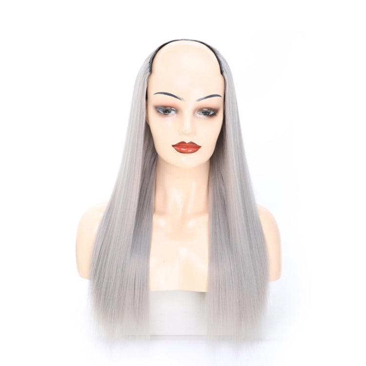 Wig Half Headgear Long Straight Hair U-Shaped Wig Headgear, 1.US-1B# Black, 2.US-1BT0906 #, 3. Black Gradient Sapphire Blue, 4.US-2# Natural Black, 5.US-4# Brown Black, 6.US-4H27#, 7.US-4M30# Linen, 8.US-4M33# Chestnut Color, 9.US-8#, 10.US-8H613#     ...