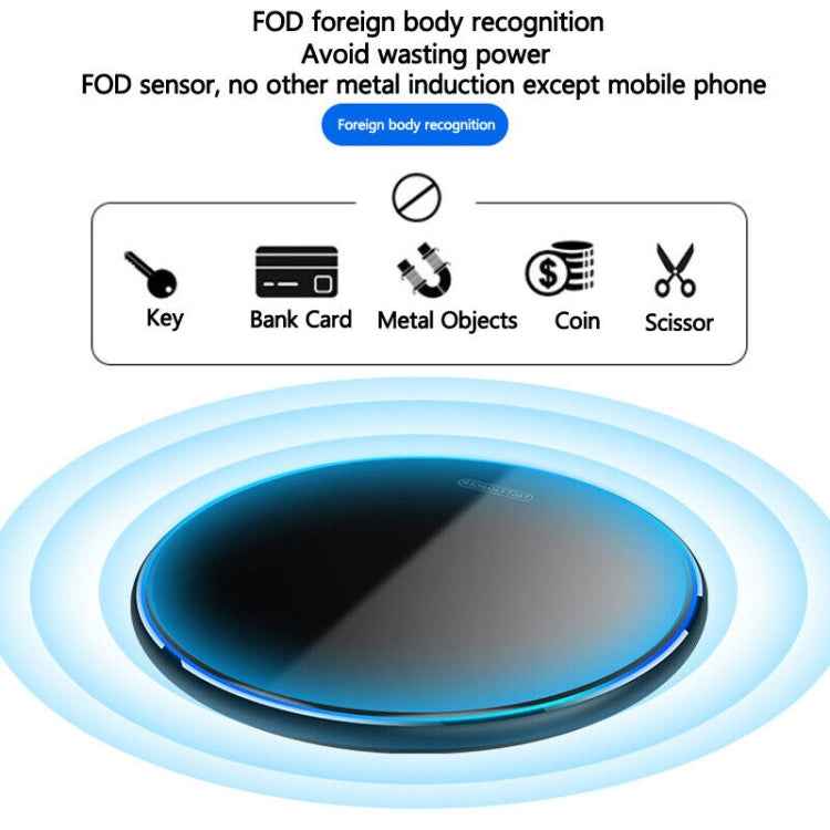 X8 15W QI Round Acrylic Mirror Wireless Charger