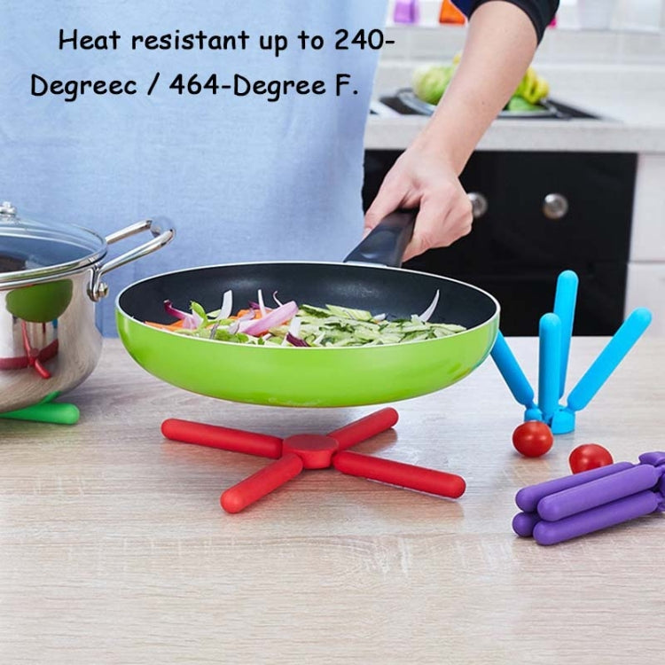 Kitchen Cross-Shaped Folding Placemat Thickened Silicone Insulation Pad Pot Mat Coaster, Random Color Delivery