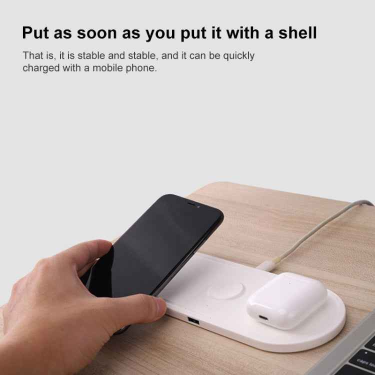 KT-W50A8 3 in 1 10W Multi-Function Bracket Wireless Charger for iPhones / iWatch / AirPods