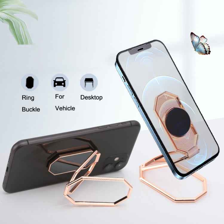 Folding And Sticking Zinc Alloy Mobile Phone Ring Holder Car Magnetic Ring Buckle