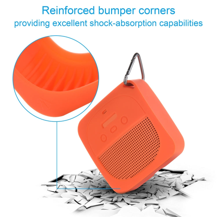 Anti-Drop Silicone Audio Storage Protective Cover For Bose Soundlink Micro, Silicone case  Dark Gray, Silicone case  Orange