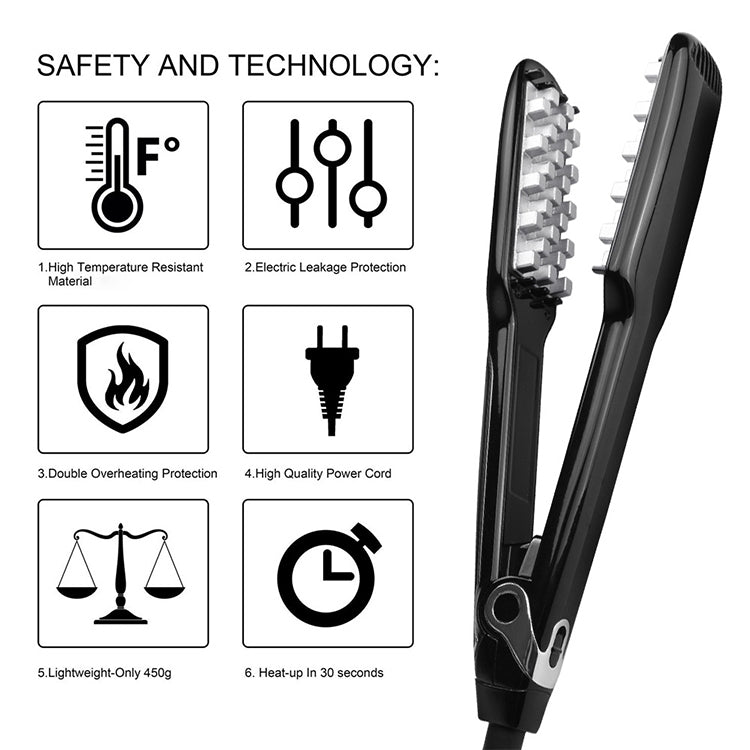 Multi-functional Long & Short Hair Styling Iron Ceramic Tourmaline Volumizing Hair Iron, EU