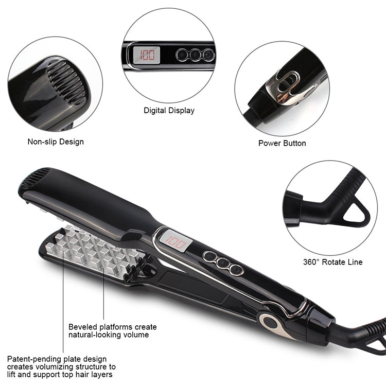 Multi-functional Long & Short Hair Styling Iron Ceramic Tourmaline Volumizing Hair Iron, EU
