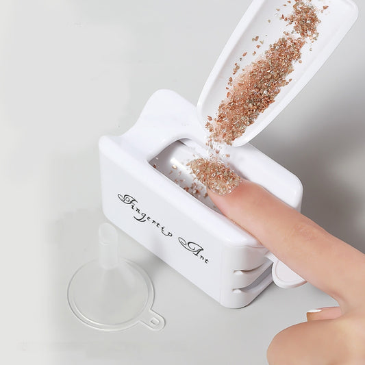 Nail Art Double-Layer Powder Jewelry Recycling Box Portable Infiltration Powder Container Manicure Tool