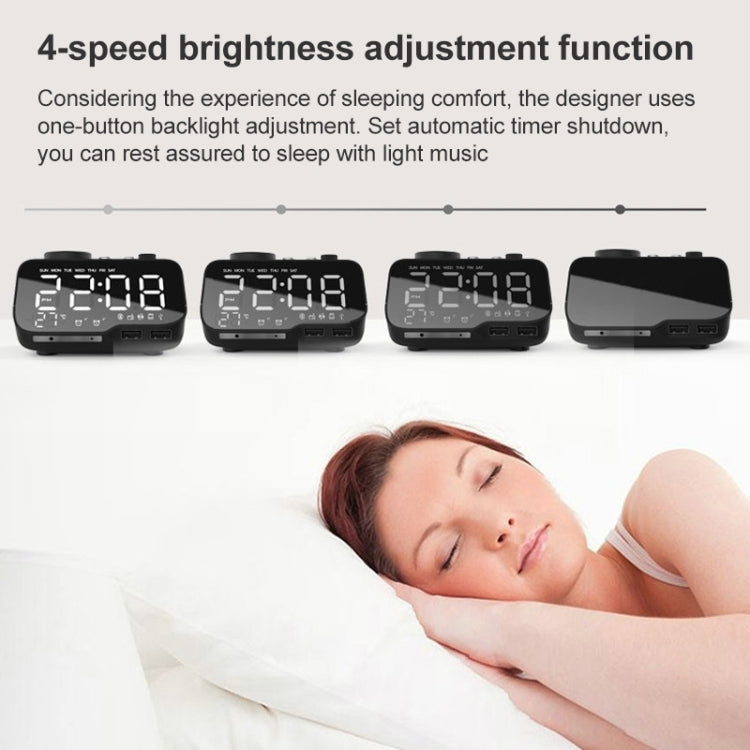 M9 Wireless Bluetooth Speaker Multifunctional Desktop Alarm Clock Support TF Card & U Disk & AUX, US Plug, EU Plug, UK Plug
