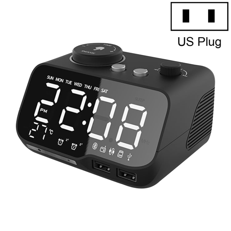 M9 Wireless Bluetooth Speaker Multifunctional Desktop Alarm Clock Support TF Card & U Disk & AUX, US Plug, EU Plug, UK Plug