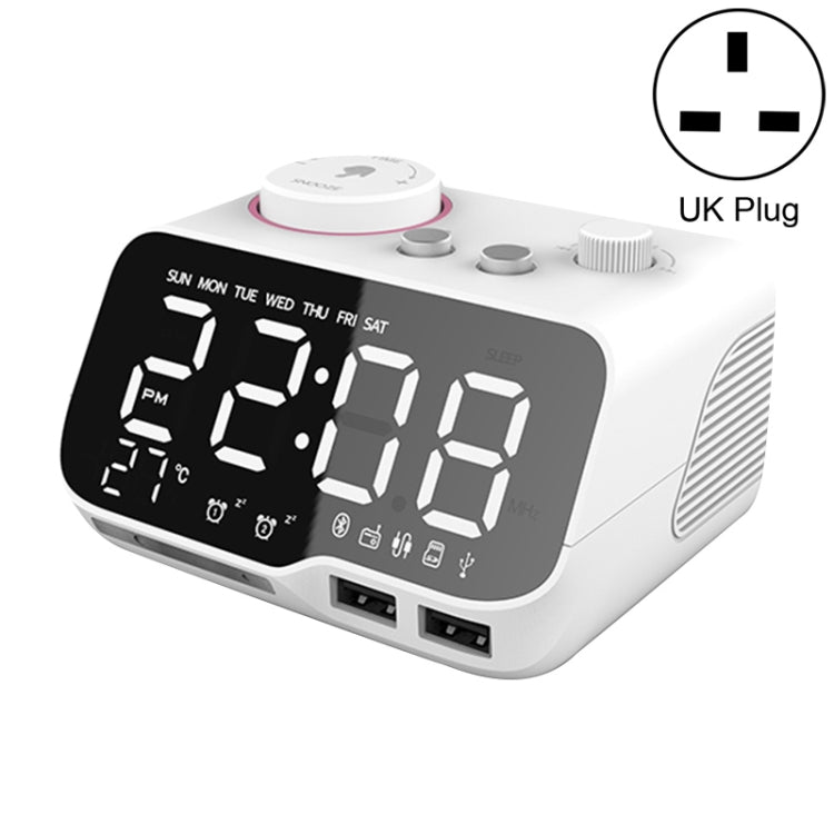 M9 Wireless Bluetooth Speaker Multifunctional Desktop Alarm Clock Support TF Card & U Disk & AUX, US Plug, EU Plug, UK Plug