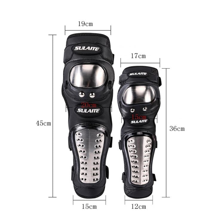 SULAITE GT341 Motorcycle Stainless Steel Knee Pads Elbow Pads Off-Road Cycling Racing Anti-Fall Sports Protective Gear, GT341
