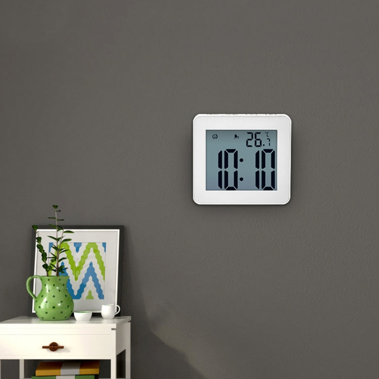 Waterproof Wall Clock LCD Bathroom Clock Kitchen Electronic Alarm Clock