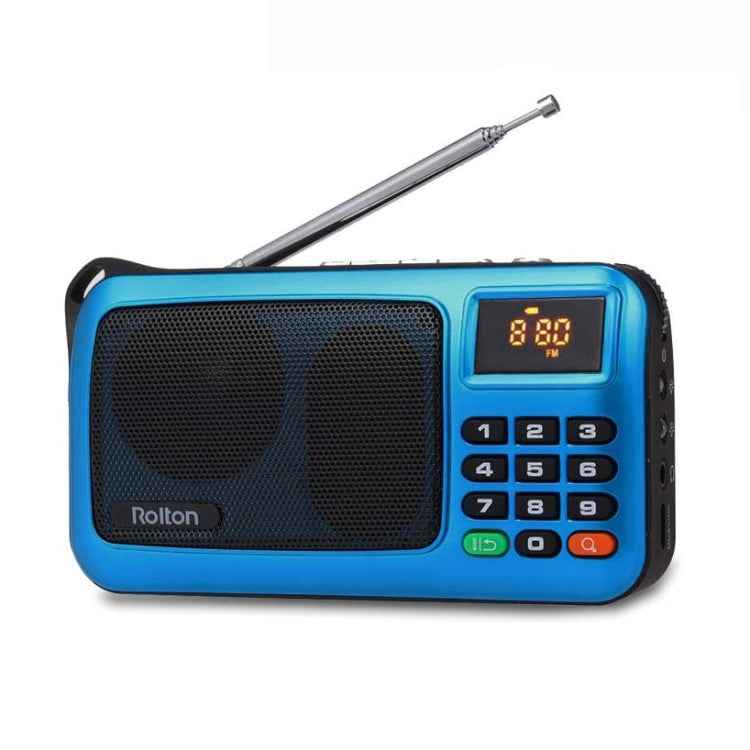 Rolton W405 Portable Mini FM Radio TF Card USB Receiver Music Player with LED Display, Red, Gold, Blue