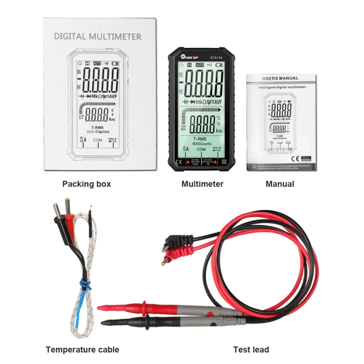 TOOLTOP ET8134 4.7 Inch LCD Full-Screen Multimeter With Color Change Alarm Function, ET8134