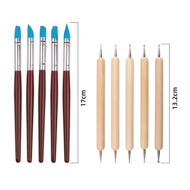 23 In 1 Wooden Clay Plastic Pottery Clay Tool Set Multifunctional Carving Combo Set