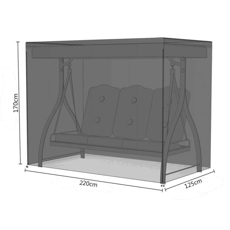 Outdoor Garden Rocking Chair Cover Courtyard Waterproof Swing Cover Dust Cover, Size: 220x125x170cm, 220x125x170cm