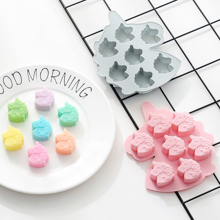Unicorn Pony Chocolate Candy Cake Baking Silicone Mold Color Random Delivery