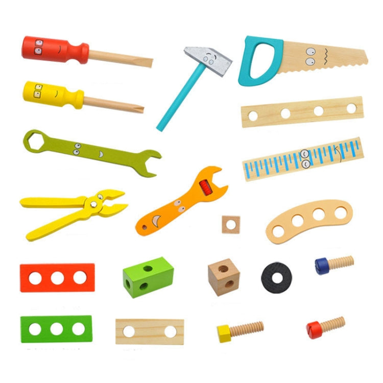 Wooden Simulation DIY Children Cartoon Toolbox Toys Play House Early Education Toys