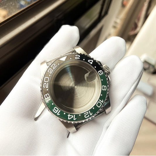 For Rolex 2813/8215/2836/3804/8200 GMT Watch Case For Rolex 2813/8215/2836/3804/8200, GMT Black and Green Ceramic Ring, GMT Blue and Yellow Ceramic, GMT Black and Blue Ceramic Ring, GMT Black Ceramic Ring, SUB Silver Aluminum Ring
