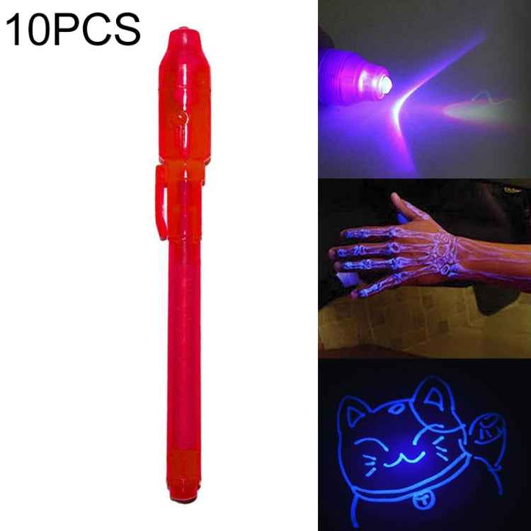 10 PCS Creative Magic UV Light Invisible Ink Pen Marker Pen