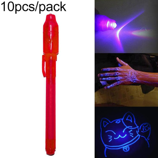 10 PCS Creative Magic UV Light Invisible Ink Pen Marker Pen