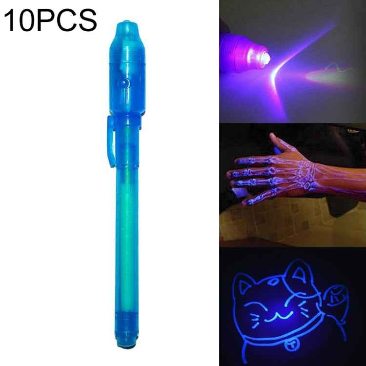 10 PCS Creative Magic UV Light Invisible Ink Pen Marker Pen