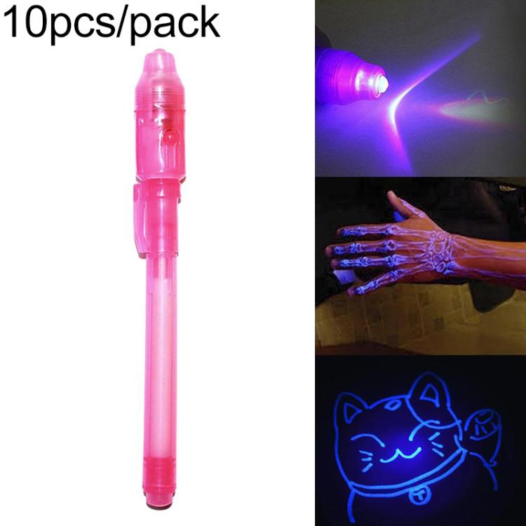 10 PCS Creative Magic UV Light Invisible Ink Pen Marker Pen