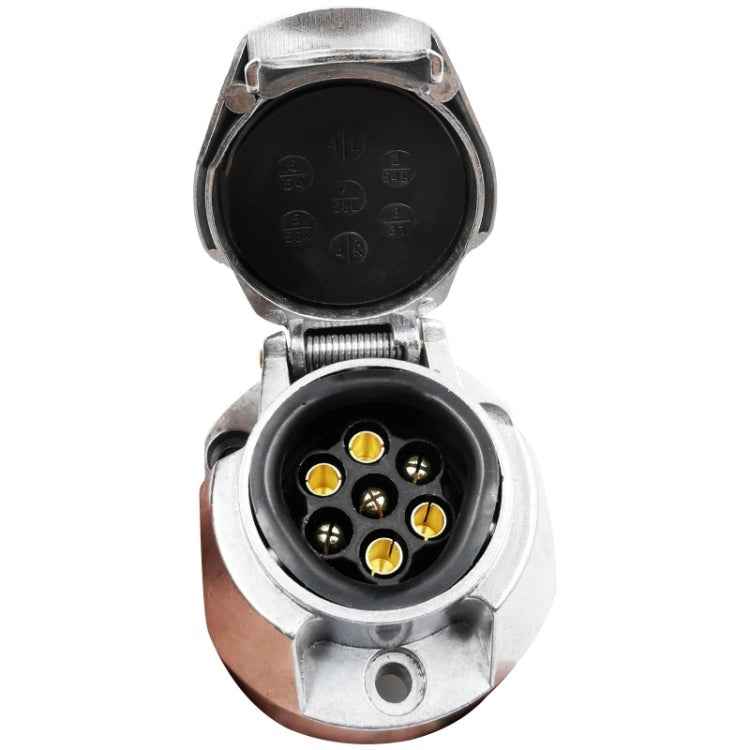 2 PCS VS171EW 7P 12V Aluminum Alloy Trailer Plug Socket EU Plug, VS171EW