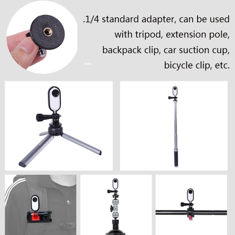 Sunnylife TY-Q9266 Mount Bracket Stabilizer Bicycle Clip with Screw for DJI, Insta360, GoPro and Other Action Cameras, Camera Frame Adapter, Bicycle Clip, Backpack Clip, Extend Rod, Tripod