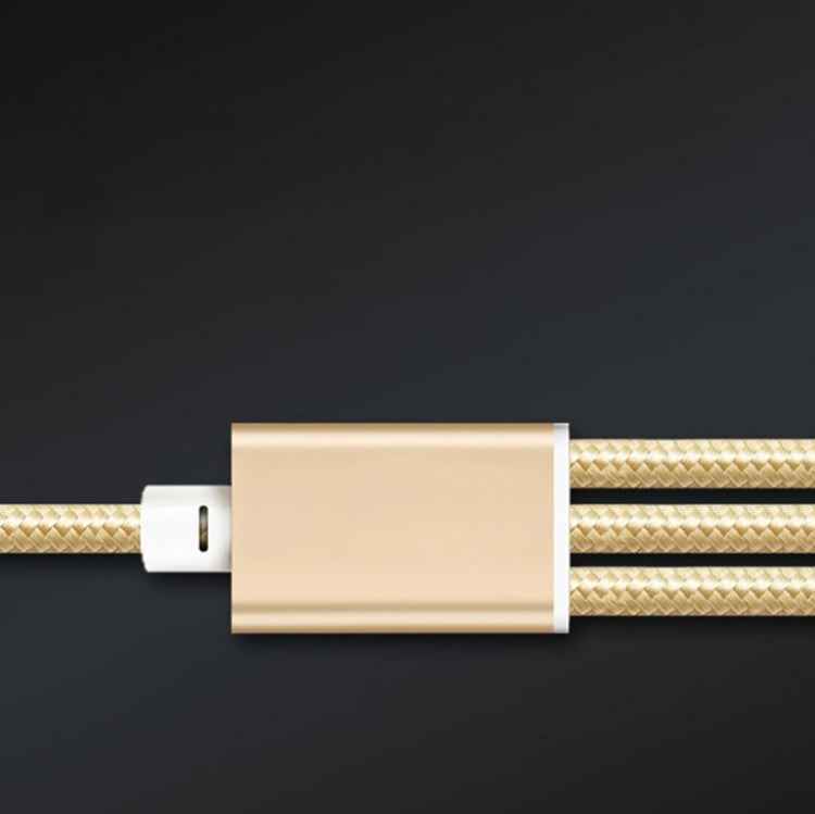 5 PCS 2A 3 In 1 USB To USB-C / Type-C + 8 Pin + Micro USB Braided Data Cable