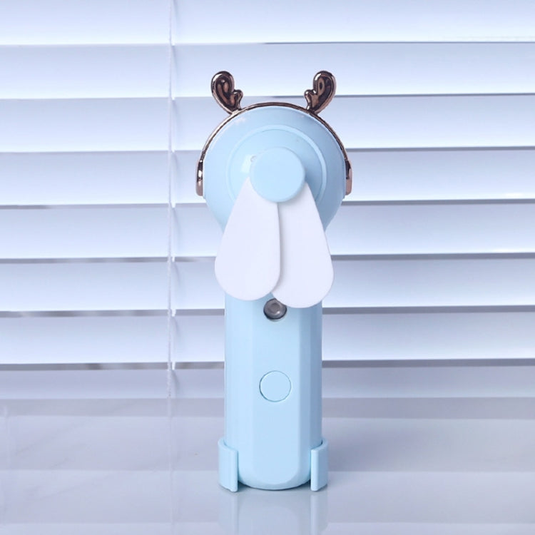 Handheld Hydrating Device Chargeable Fan Mini USB Charging Spray Humidification Small Fan, M9 White Rabbit, M9 Pink Rabbit, M9 Blue Rabbit, M10 White Kitten, M10 Pink Kitten, M10 Blue Kitten, M11 White Deer, M11 Pink Deer, M11 Blue Deer