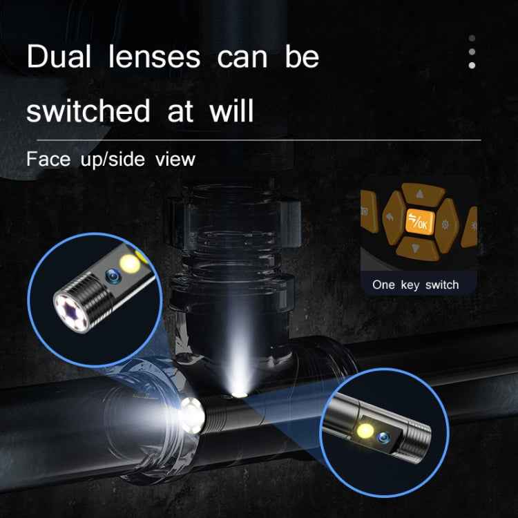 Industrial Dual-Lens Endoscope HD Handheld Screen Pipe Car Inspection Tool, Line Length 1m, Line Length 5m, Line Length 10m