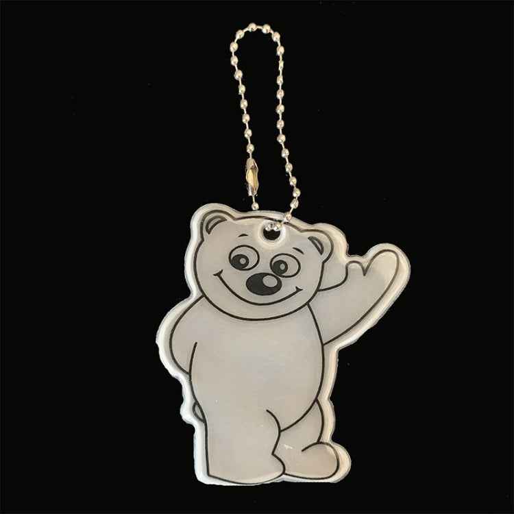 2pcs Bear Type Waterproof Reflective Pendant Schoolbag Ornaments Night Riding Traffic Safety Reflector Random Colour Delivery