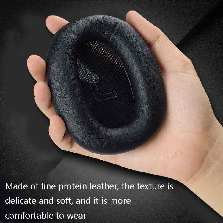1 Pair Protein Skin Leather Headest Sponge Earmuffs For Edifier W820BT / W808BT / K815 / K815PG1 / H840 / K800 / K830