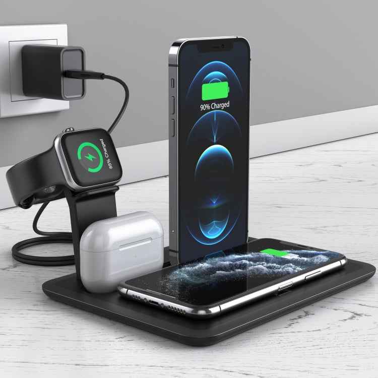 HQ-UD17 4 in 1 Wireless Charger Phone Holder Charging Base for iPhone, iWatch, AirPods and Other Android Phones