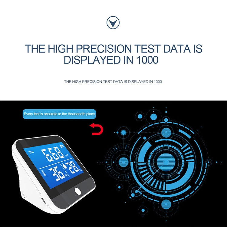 DM306C CO2 Concentration Detector Carbon Dioxide Detection Analyzer Multifunctional Air Quality Monitor