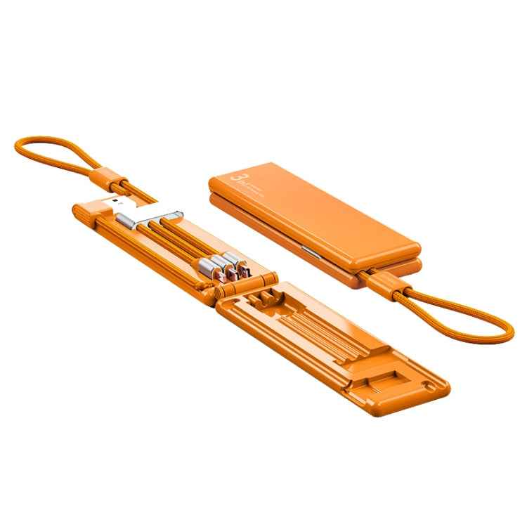 Oatsbasf 03083 Portable Multi-Function Micro USB + USB-C / Type-C + 8 Pin 3 in 1 Charging Cable