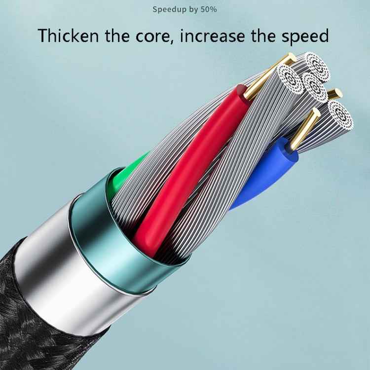Oatsbasf 03083 Portable Multi-Function Micro USB + USB-C / Type-C + 8 Pin 3 in 1 Charging Cable