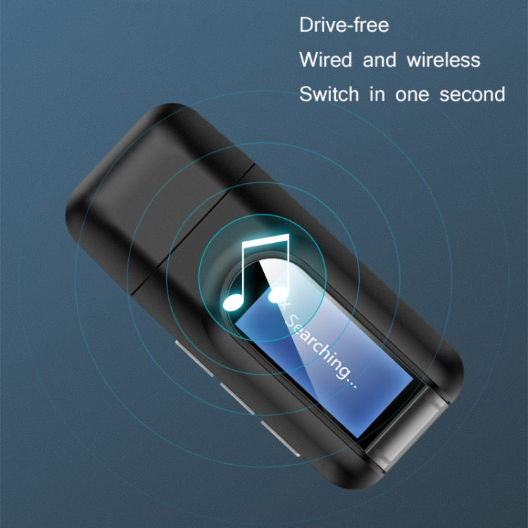 T11 2 In 1 USB Bluetooth 5.0 Transmitter And Receiver Audio Adapter With LCD Screen（Black）, T11
