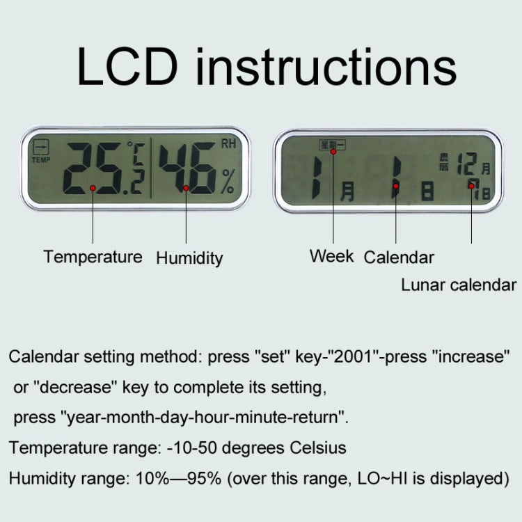 13 Inch Dual-screen LED Display Wall Clock Living Room Temperature And Humidity Calendar Multi-function Clock, Dual-screen LED Display Wall Clock