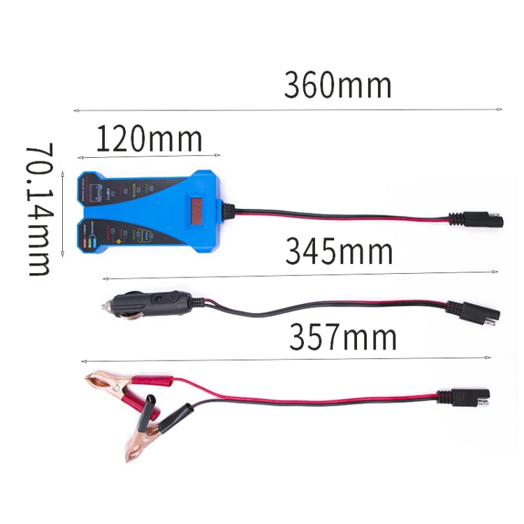 805A 12V Three-In-One Battery Tester Digital Display Tester, Blue, 12V