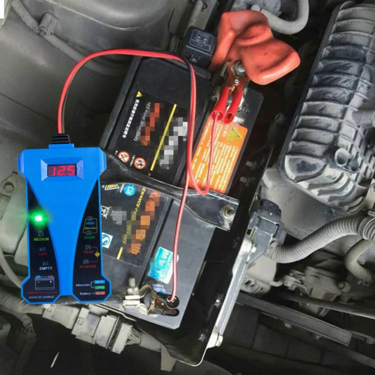 805A 12V Three-In-One Battery Tester Digital Display Tester, Blue, 12V