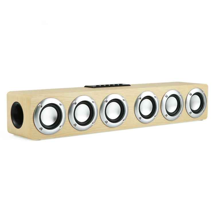 M1 Bluetooth Speaker Alarm Clock Wooden Wireless Desktop Loudspeaker