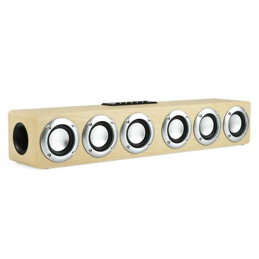 M1 Bluetooth Speaker Alarm Clock Wooden Wireless Desktop Loudspeaker