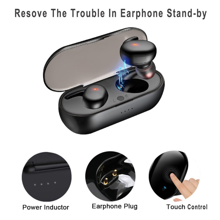 Y30 Wireless Bluetooth Headset 5.0 In-Ear Mini Earphone, Black