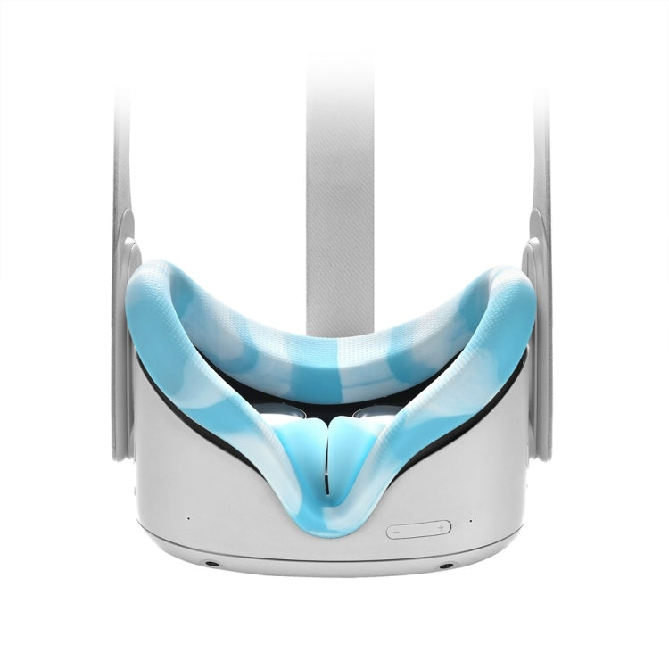 VR Silicone Eye Cover Anti-Sweat And Decontamination Color VR Goggles For Oculus Quest 2, White Blue, White Pink, White Yellow