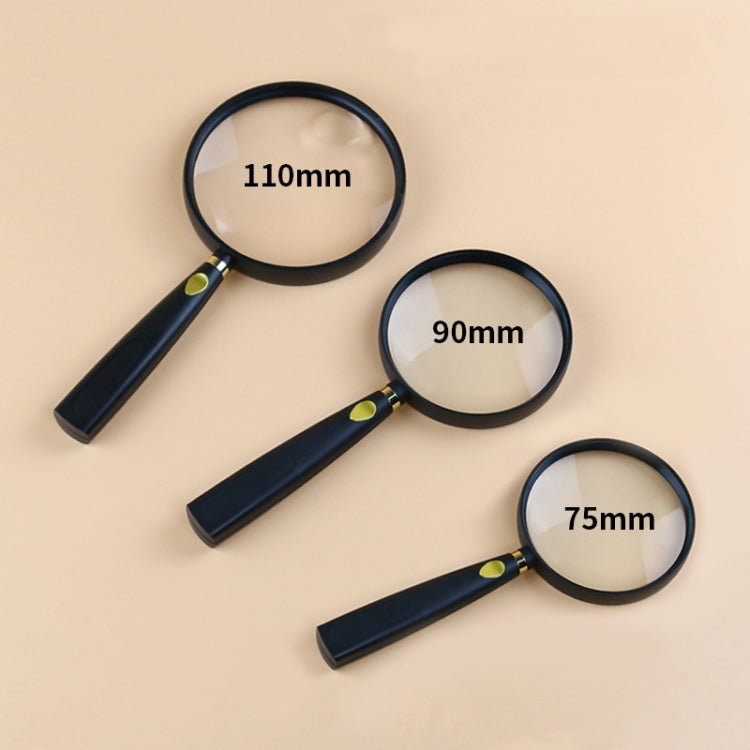 Children Science Education Elderly Reading Hand-Held Magnifying Glass, Specification: 110mm, 2pcs(75mm), 2pcs(110mm), 2pcs(90mm)