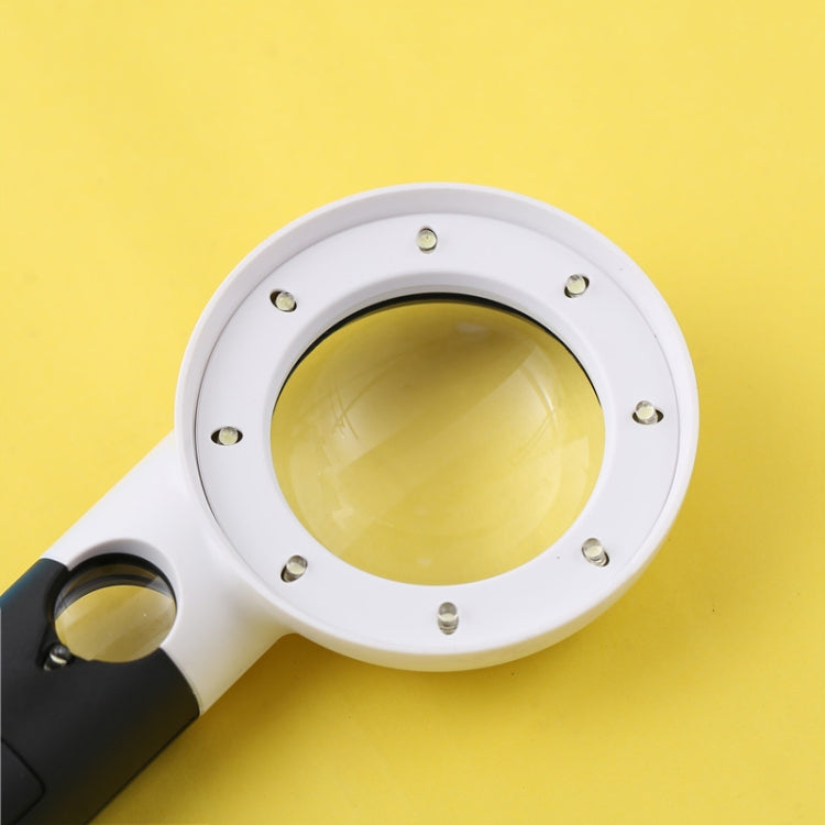CH55-8L Hand-Held With LED Lamp Magnifier Double Lens 7 Times / 20 Times Portable Magnifying Glass, CH55-8L