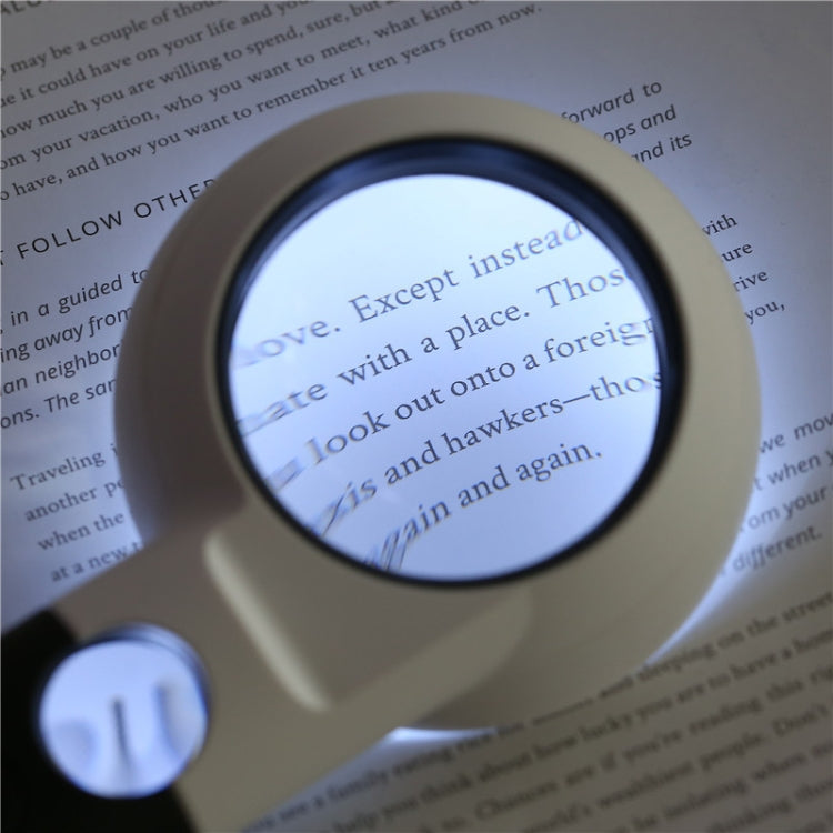 CH55-8L Hand-Held With LED Lamp Magnifier Double Lens 7 Times / 20 Times Portable Magnifying Glass, CH55-8L