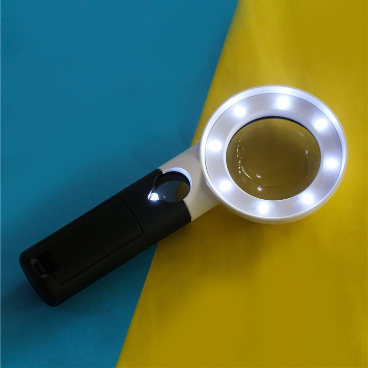 CH55-8L Hand-Held With LED Lamp Magnifier Double Lens 7 Times / 20 Times Portable Magnifying Glass, CH55-8L