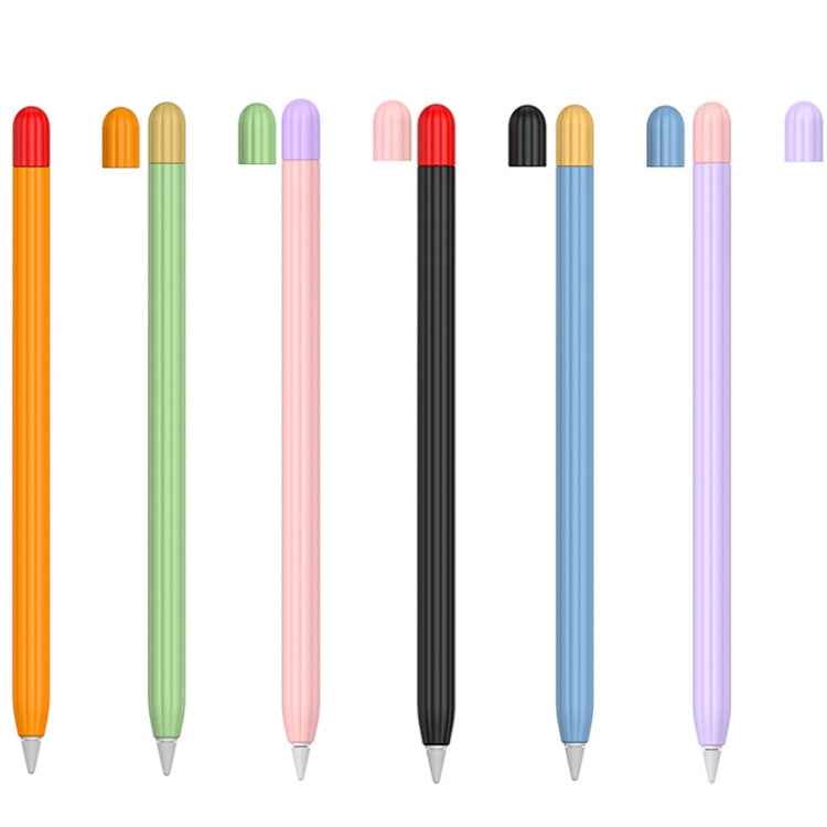 2 Sets 5 In 1 Stylus Silicone Protective Cover + Two-Color Pen Cap + 2 Nib Cases Set