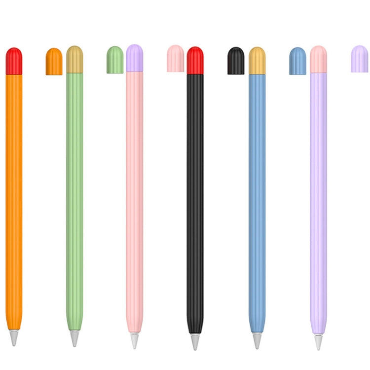 2 Sets 5 In 1 Stylus Silicone Protective Cover + Two-Color Pen Cap + 2 Nib Cases Set, For Apple Pencil 1 (Orange), For Apple Pencil 1 (Matcha Green), For Apple Pencil 1 (Pink), For Apple Pencil 1 (Black), For Apple Pencil 1 (Blue)                      ...